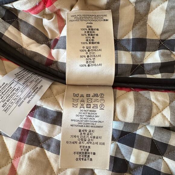 Burberry Brit Black Quilted Trench Coat Button Up Short Jacket Modern British - Picture 9 of 12